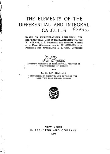 Cover for The Elements of the Differential and Integral Calculus: Based on ...
