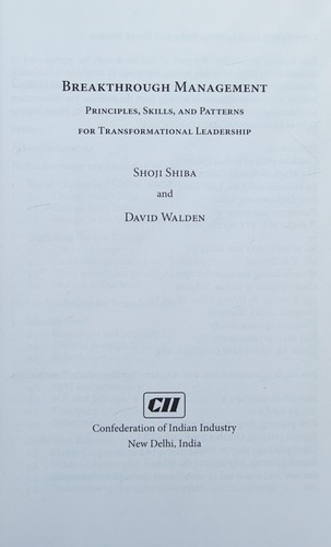 Cover for Breakthrough management