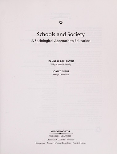 Cover for Schools and society
