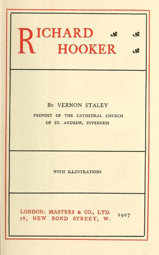 Cover for Richard Hooker