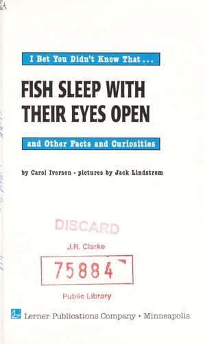 Cover for Fish sleep with their eyes open and other facts and curiosities