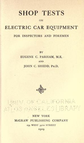 Cover for Shop tests on electric car equipment.