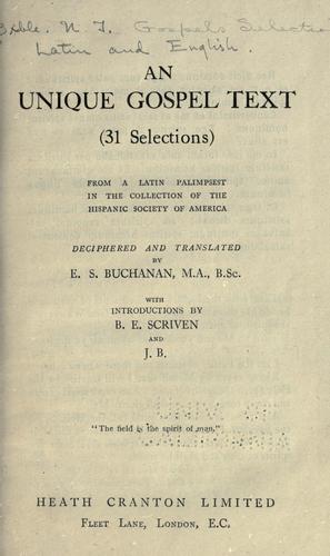Cover for An unique Gospel text (31 selections)