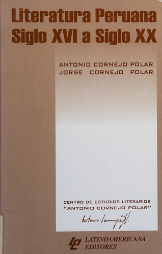 Cover for Literatura Peruana siglo XVI a Siglo XX