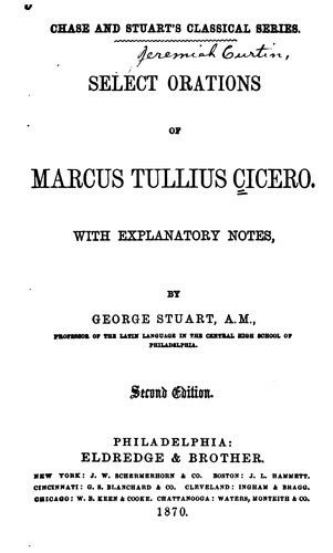 Cover for Select Orations of Marcus Tullius Cicero