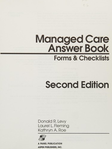 Cover for Managed care answer book