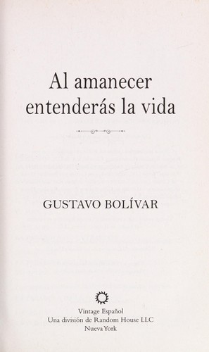Cover for Al amanecer entenderas la vida