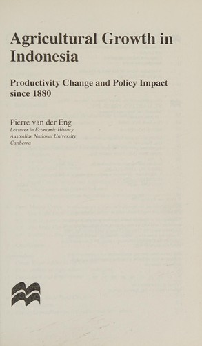 Cover for Agricultural growth in Indonesia