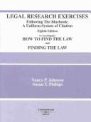 Cover for Legal research exercises following the Bluebook: a uniform system of citation