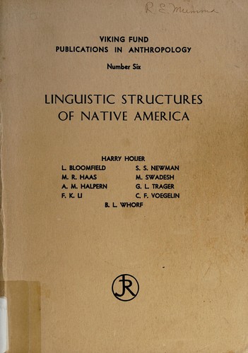 Cover for Linguistic structures of native America