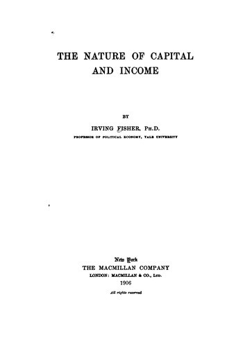 Cover for The nature of capital and income.