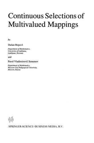 Cover for Continuous Selections of Multivalued Mappings