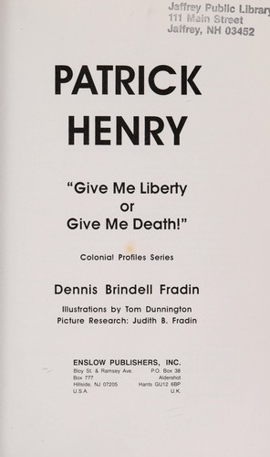 Cover for Patrick Henry