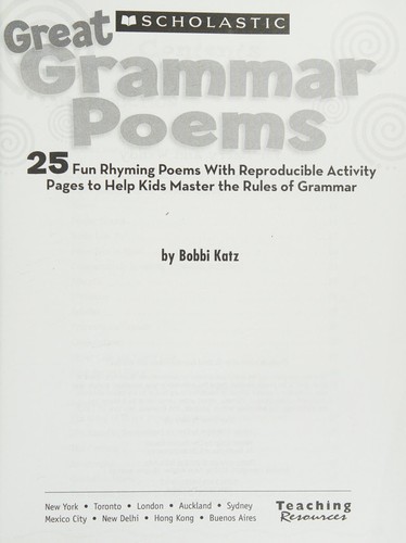 Cover for Great Grammar Poems