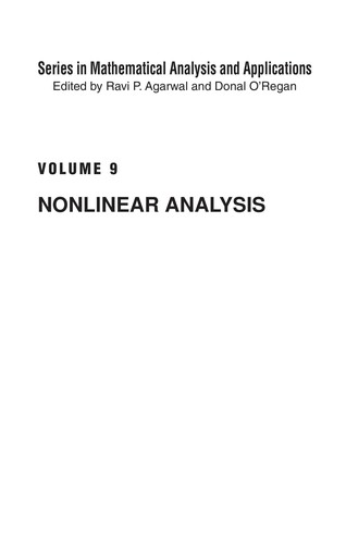 Cover for Nonlinear analysis