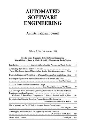 Cover for Computer Aided Software Engineering