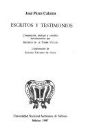 Cover for Escritos y testimonios