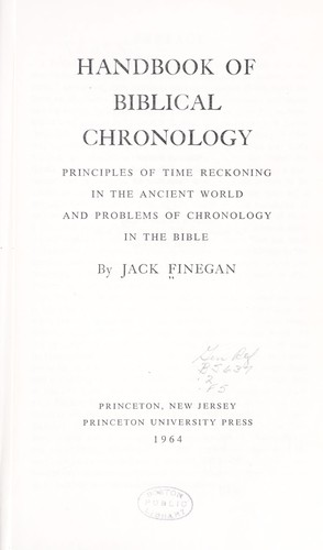 Cover for Handbook of biblical chronology