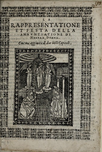 Cover for La rappresentatione et festa della Annvntiatione di Nostra Donna