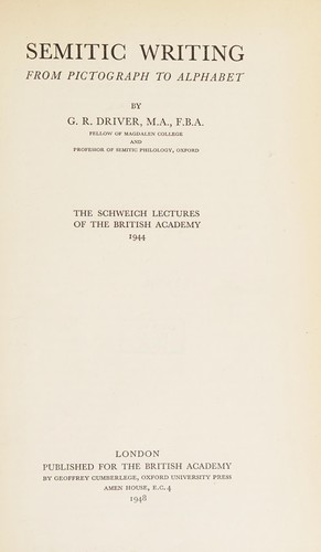 Cover for Semitic Writing