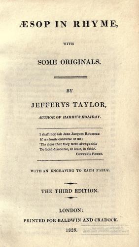 Cover for Aesop in rhyme
