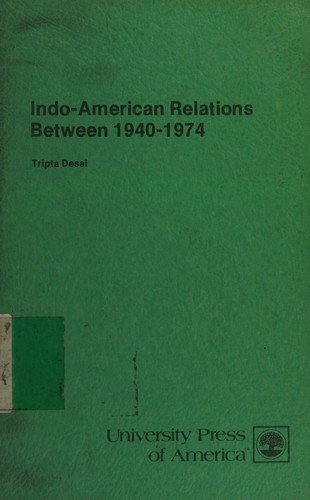 Cover for Indo-American relations between 1940-1974