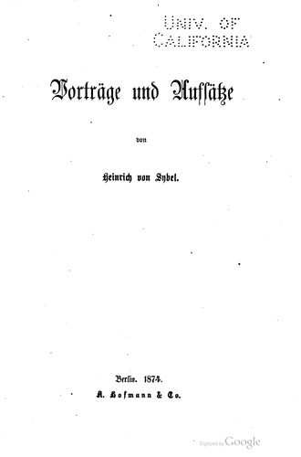 Cover for Vorträge und Aufsätze