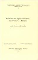 Cover for Inventaire des papiers conciliaires du cardinal L.-J. Suenens