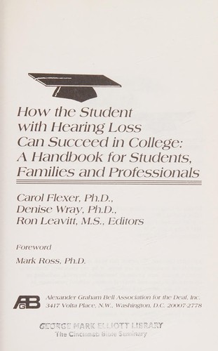 Cover for How the student with hearing loss can succeed in college
