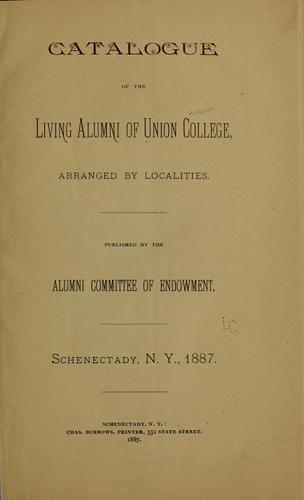 Cover for Catalogue of the living alumni of Union college