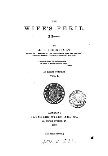 Cover for The wife's peril: A Romance