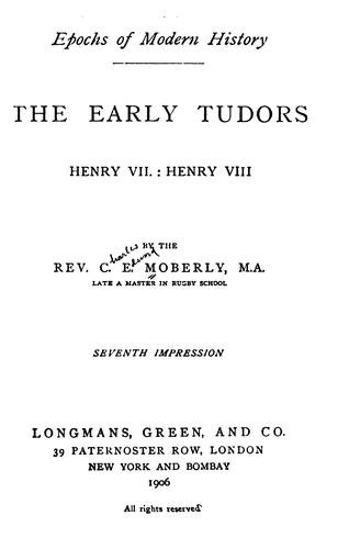 Cover for The early Tudors.