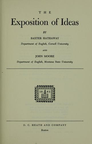 Cover for The exposition of ideas