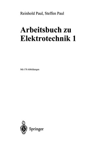 Cover for Arbeitsbuch zur Elektrotechnik 1