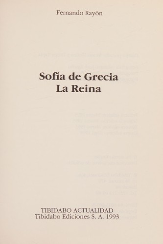 Cover for Sofía de Grecia, la reina