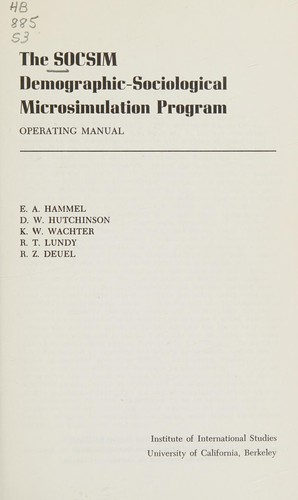 Cover for The SOCSIM demographic-sociological microsimulation program