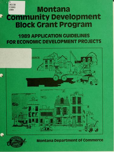 Cover for 1989 Montana community development block grant program