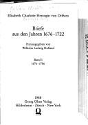 Cover for Briefe aus den Jahren 1676-1722