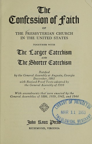 Cover for The Confession of Faith of the Presbyterian Church in the United States