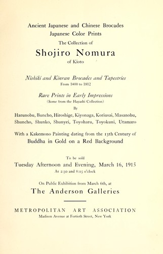 Cover for Ancient Japanese and Chinese Brocades, Japanese Color Prints
