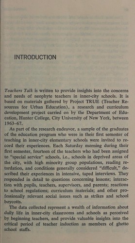 Cover for Teachers talk