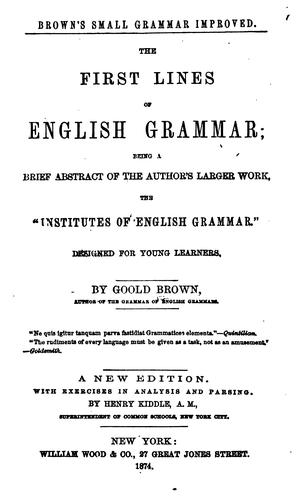 Cover for The First Lines of English Grammar