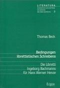 Cover for Bedingungen librettistischen Schreibens
