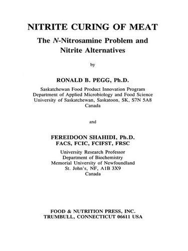Cover for Nitrite Curing of Meat