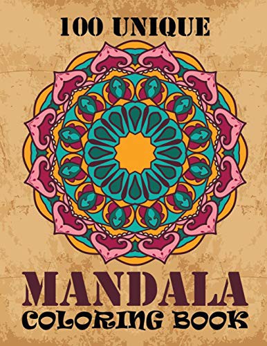 Cover for 100 Unique Mandala Coloring Book