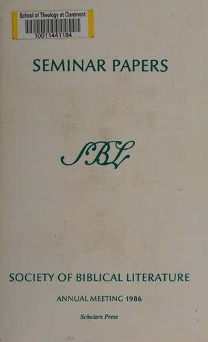 Cover for Society of Biblical Literature Seminar Papers Series