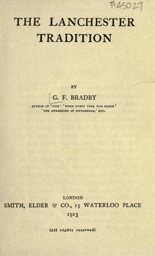 Cover for The Lanchester tradition