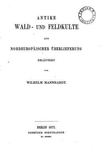Cover for Antike Wald- und Feldkulte aus nordeuropäischer Überlieferung