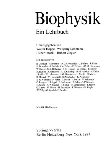 Cover for Biophysik
