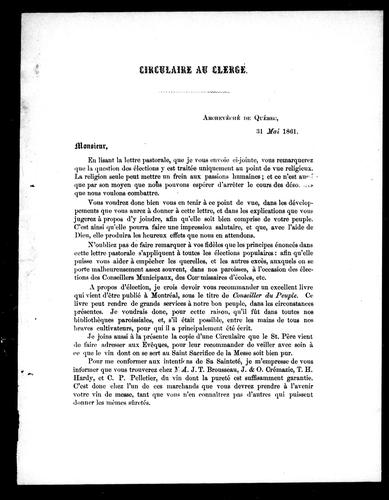 Cover for Circulaire au clergé